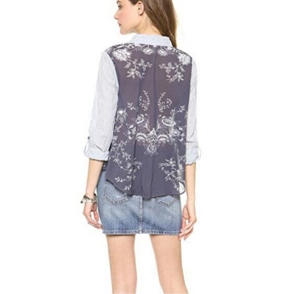 Free People Party in the Back Button Blouse Shirt size Small - Picture 9 of 9